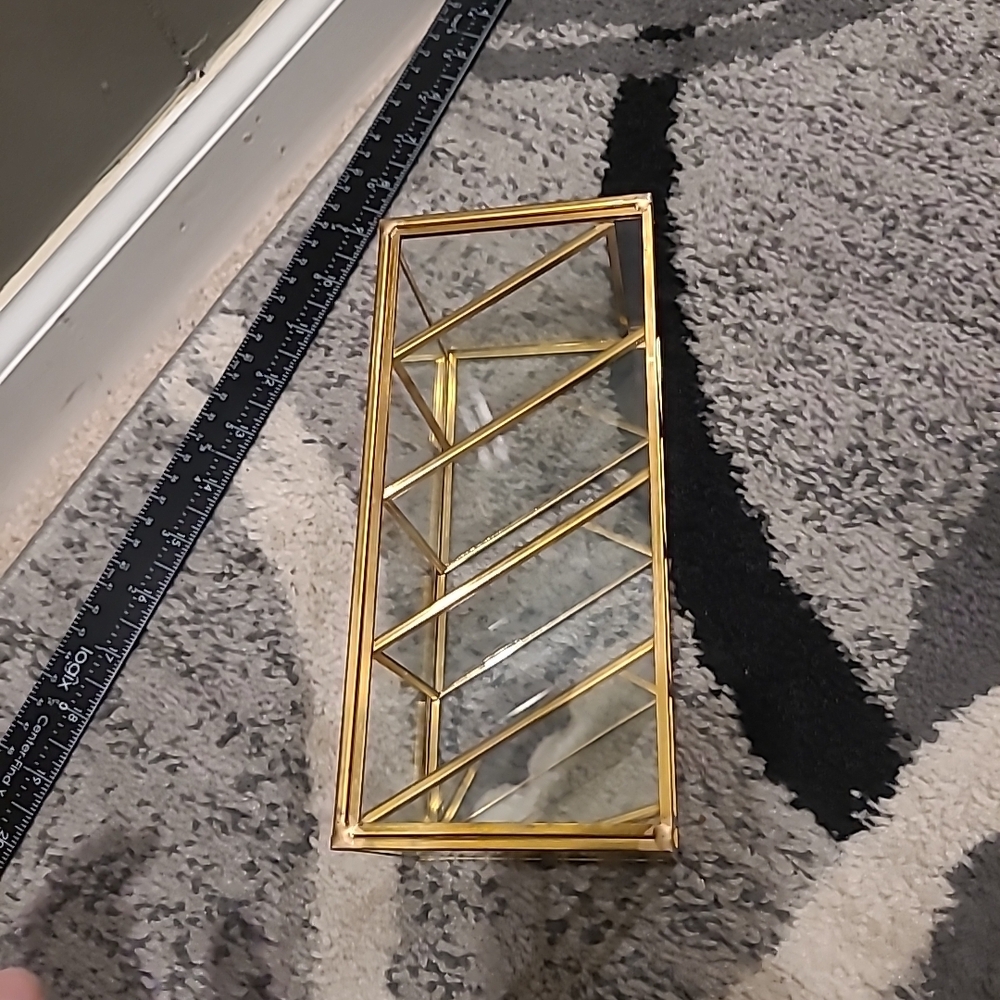 Hipiwe Vintage Gold Metal Desk Organizer - Glass Make up Brushes lipstick Hol... - Picture 8 of 12